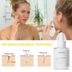 Traitement pour le visage pour éliminer les points noirs, contrôler le sébum, raffermir, réduire la sécheresse, resserrer les pores, pour les peaux végétaliennes et biologiques, 30 ml, traitement minimiseur de pores - Product Image 2