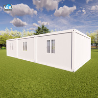 Maison mobile en conteneur préfabriqué à ossature métallique facile à assembler pour le stockage en entrepôt Maison en conteneur plat avec garage
