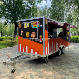 Remorque de camion de restauration mobile carrée entièrement équipée en fibre de verre, avec four à pizza, station de vente de bonbons, chips et snacks pour le service de restauration de rue en extérieur - Product Image 3