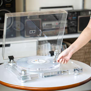 Tocadiscos de Vinilo Acrílico Transparente Personalizado de Fábrica con Altavoces Integrados, Reproductor de Discos BT, Elegante para Decoración de Audio en el Hogar Moderno - Product Image 5