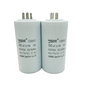 Condensateurs de marche pour moteur à courant alternatif 50uF <span class=keywords><strong>450V</strong></span> pour lave-linge, condensateur en <span class=keywords><strong>CBB60</strong></span> - Product Image 1