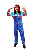 Costume de cosplay Chucky pour femmes, robe de poupée fantôme sexy pour Halloween, robe de clown pour adultes pour les carnavals et les événements d'horreur