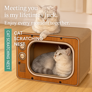 JZ em forma de TV reversível papelão ondulado <span class=keywords><strong>Cat</strong></span> <span class=keywords><strong>Scratcher</strong></span> House Opcional <span class=keywords><strong>Catnip</strong></span> FlatPack <span class=keywords><strong>Cat</strong></span> Trees & <span class=keywords><strong>Scratcher</strong></span> - Product Image 3