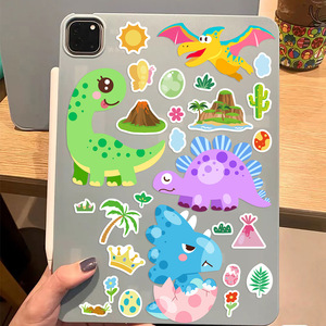 8 autocollants mignons de dinosaures de dessin animé pour créer des visages, à personnaliser pour enfants et adolescents, pour ordinateur portable, décoration d'anniversaire pour filles - Product Image 5