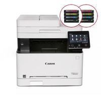 Imprimante laser couleur sans fil A4 Canon MF655CDW avec copieur/scanner recto-verso, cartouche de toner compatible quadricolore CRG067, garantie 1 an
