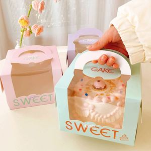 Custom Recyclable Personalized Square Birthday Cake Paper Box with Window and Cake Board UV Coating for Baby Food & Sushi - Product Image 4