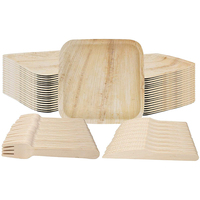 Fournisseur d'assiettes à dîner carrées jetables écologiques en feuille de palmier de 6x9 pouces