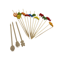 Brochettes de barbecue jetables biodégradables en bambou Teppo, surface lisse, petites brochettes à kebab, logo personnalisé, résistantes à la chaleur, faciles à utiliser