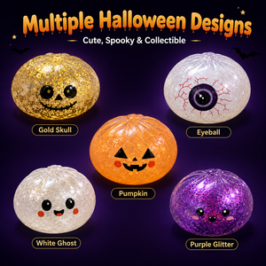 Caja Misteriosa de Halloween: Juguete Blandito de Puré Brillante, Calabaza Espeluznante, Calavera y Ojo, Juguetes Antiestrés para Niños - Product Image 5
