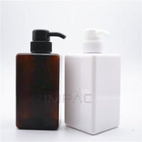 Bouteille de shampooing carrée en PETG 450 ml, vente en gros, bouteille pour soins de la peau et gel douche