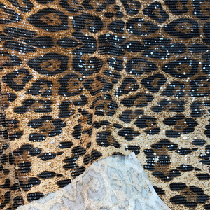Vải sequin thêu họa tiết báo đốm dệt kim co giãn <span class=keywords><strong>3mm</strong></span> bán buôn - Product Image 1