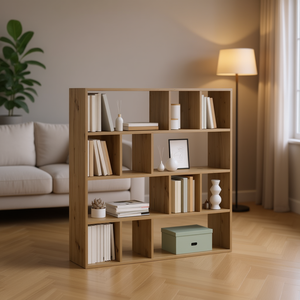 Libreria Artigianale in Rovere 41.3x9.4x40.2 Scaffale Divisorio Moderno Minimalista Arredamento Casa Autoportante - Product Image 2