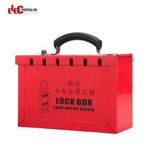 내부 슬라이드 버튼과 12 개의 자물쇠 구멍이 있는 벽걸이 및 휴대용 안전 RED <span class=keywords><strong>BOX</strong></span> 그룹 잠금 상자 - Product Image 4
