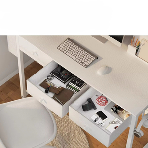 Bàn Máy tính văn phòng tại nhà hiện đại với <span class=keywords><strong>3</strong></span> ngăn kéo đơn giản màu trắng học viết Bàn máy tính với túi lưu trữ vải - Product Image 4