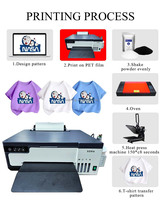 Nouvelle arrivée Imprimante DTF A4 XP600 avec encre blanche Système d'agitation automatique Machine d'impression DTF pour t-shirts Imprimante à film en rouleau
