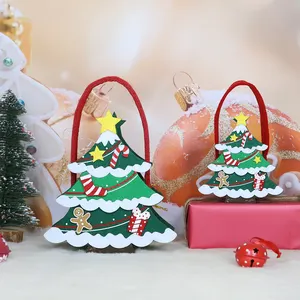 Популярная Высококачественная тканевая Рождественская войлочная сумка для конфет с Санта-Клаусом многоразовая Рождественская сумка