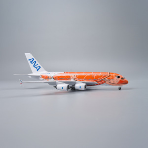 Modèle d'avion en résine ANA Airbus A380 Honu Turtle avec train d'atterrissage et base en bois, avion miniature de collection, décoration d'intérieur - Product Image 3