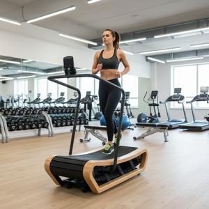 Tapis de course manuel ergonomique Cheernin sans <span class=keywords><strong>électricité</strong></span> pour salles de sport et centres de fitness, tapis de course incurvé en bois de qualité supérieure - Product Image 1