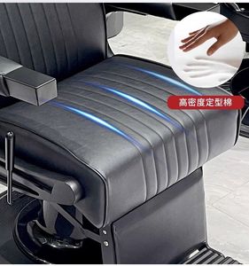 Sillón de Barbería Profesional Reclinable, Resistente, de Acero Inoxidable con Asiento de Cuero Sintético para Salón de Belleza y Barbería - Product Image 5