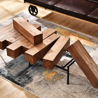 Table basse en bois massif moderne et durable, design modulaire, salon, bureau, meubles de maison