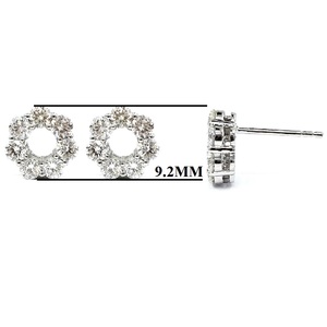 Boucles d'oreilles en forme de donut en or blanc plaqué or 18 carats avec diamants, idéales pour fiançailles, mariage et fêtes - Vente en gros - Product Image 2