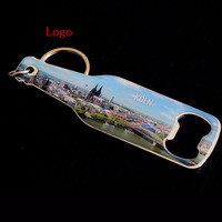 Porte-clés décapsuleur en forme de bouteille de bière en alliage de zinc métallique avec logo personnalisé, souvenirs touristiques de la ville de Cologne, Allemagne