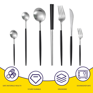 <span class=keywords><strong>Set</strong></span> di posate in acciaio inox opaco 18/8 <span class=keywords><strong>12</strong></span> pezzi forchetta coltello cucchiaio bacchette posate ristorante <span class=keywords><strong>Set</strong></span> posate argenteria - Product Image 2
