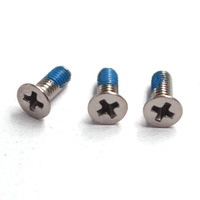 Vis à tête fraisée Phillips en acier inoxydable 304, finition argent brillant, avec insert en nylon bleu anti-vibration, vis de machine M2 à M12