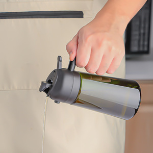 All'ingrosso 2 in1 gadget da cucina verde scuro <span class=keywords><strong>vetro</strong></span> bloccante 470ml bottiglia spruzzatore di olio d'oliva - Product Image 5