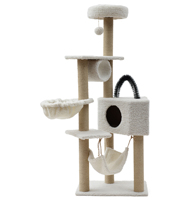 Arbre à chat de luxe Petzanya en gros pour fabricants, griffoir en sisal, condo, hamac, MDF durable, peluche, plastique - pour les grands chats