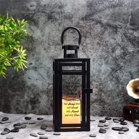 Vente en gros de lanterne de cimetière noire lanterne commémorative en métal pour cimetière et décoration funéraire
