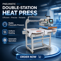 Nouvelle presse à chaud pneumatique automatique à double station pour l'impression sur vêtements, t-shirts, DTF, vinyle et papier transfert