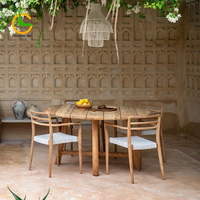 Ensemble de table de jardin Chaise de salle à manger en corde pour l'extérieur Table et chaises de jardin Tables rondes pour événements Fête
