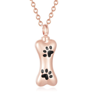 Liontin abu hewan peliharaan lucu kalung abu tulang anjing besi tahan karat kalung guci kremasi botol parfum berlapis emas mawar - Product Image 5
