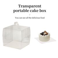 Vente en gros de boîtes à gâteaux transparentes portables HengJoy QH5842 pour mousse d'anniversaire, petites boîtes à gâteaux avec poignée, 4-8 pouces, matériaux recyclés écologiques