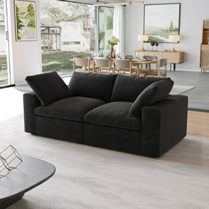 KF CASA Vente en gros de meubles de salon Wabi Sabi Ensembles de canapés divan modulaires nordiques noirs - Product Image 5