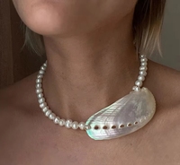 Conjunto de Joyería de Moda de Verano: Collar con Colgante de Estrella de Mar de Acero Inoxidable, Perlas de Agua Dulce, Pulsera y Pendientes de Diseño Playero