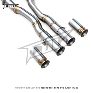 Système d'échappement Catback personnalisé pour Mercedes-Benz S63 AMG W221 6.2L 2008-2012 |   Silencieux de performance en acier inoxydable poli SS304 de 1,5 mm - Product Image 4