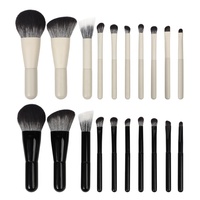 10 buah krem seluruh penjualan perjalanan Mini Taklon Duo serat kosmetik Beli buatan tangan disesuaikan Label pribadi Make-up kuas untuk Make Up