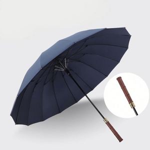 Custom Luxury Golf <b>Umbrella</b> with Branded Logo for Promotions Waterproof Fully-Automatic Wood Handle <b>Large</b> Canopy - Product Image 4