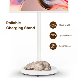 New <b>Portable</b> <b>TV</b> Touch Screen Monitor With Wheels 21.5 Smart Android 13 Rechargeable LCD Display for Business Rotatable Angle Off - Product Image 6