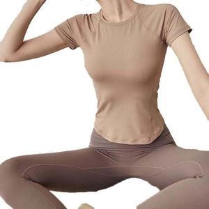 Nueva Ropa de Yoga Transpirable, Ropa de Yoga Holgada de Manga Corta, Tops Moldeadores para Correr, Ropa Deportiva, Camiseta de Yoga - Product Image 4