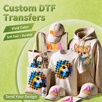 Autocollant DTF personnalisé pour t-shirts prêt à poser, autocollant de transfert thermique en gros, décalcomanies en vinyle lavables à repasser en vrac