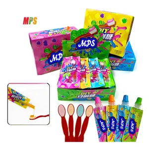 Wholesale Custom Toothbrush Shape Hard Candy With Toothpaste Jam Sour Liquid Jelly Candy