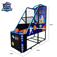 Arcadix Machine d'arcade de basket-ball à monnayeur pour enfants, jeu de basket-ball d'intérieur avec système de récompense, vente en gros