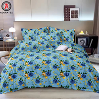 Ensemble de literie en polyester doux avec 2 taies d'oreiller et 1 drap imprimé à fleurs, vente en gros à prix réduit