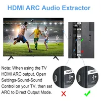 Extracteur audio 192 kHz ARC, convertisseur numérique-analogique (DAC) avec retour audio, SPDIF optique, audio stéréo 3,5 mm L/R pour barre de son et haut-parleur