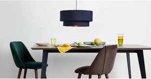Navy Blue Hardback <strong>Drum</strong> TC Fabric Shade with Brushed Metallic Inner Linings Copper <strong>Drum</strong> <strong>Lampshade</strong> - Product Image 2