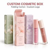 Boîte d'emballage personnalisée pour gloss à lèvres, en carton pliable imprimé, pour cosmétiques et maquillage, avec logo, pour rouge à lèvres et baume à lèvres