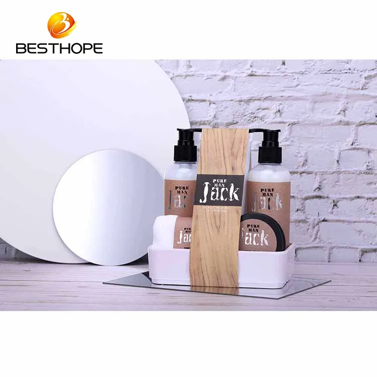 Wholesale good quality face body cleaning hair care bath gift set for men